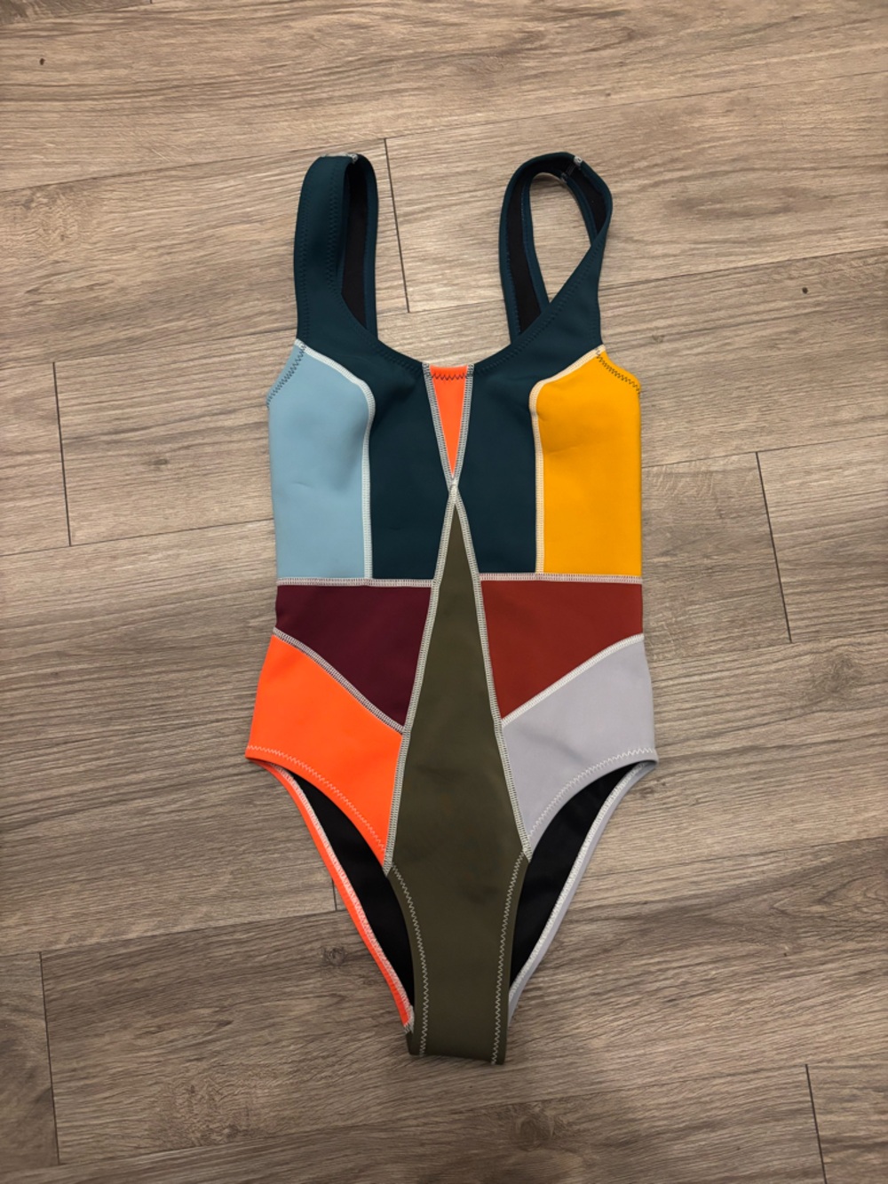 Cynthia Rowley Neoprene Color Block Swimsuit size S